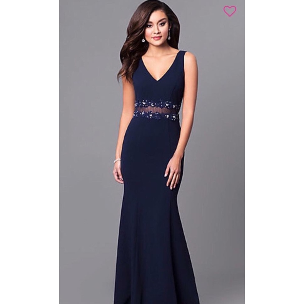 Long navy blue dress